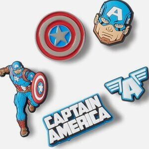 Crocs Marvel Superhero Collection Multi Packs Shoe Charms, Captain America, 5pc.